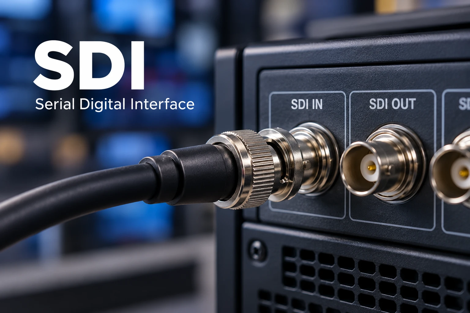 SDI (Serial Digital Interface) connection on broadcast equipment